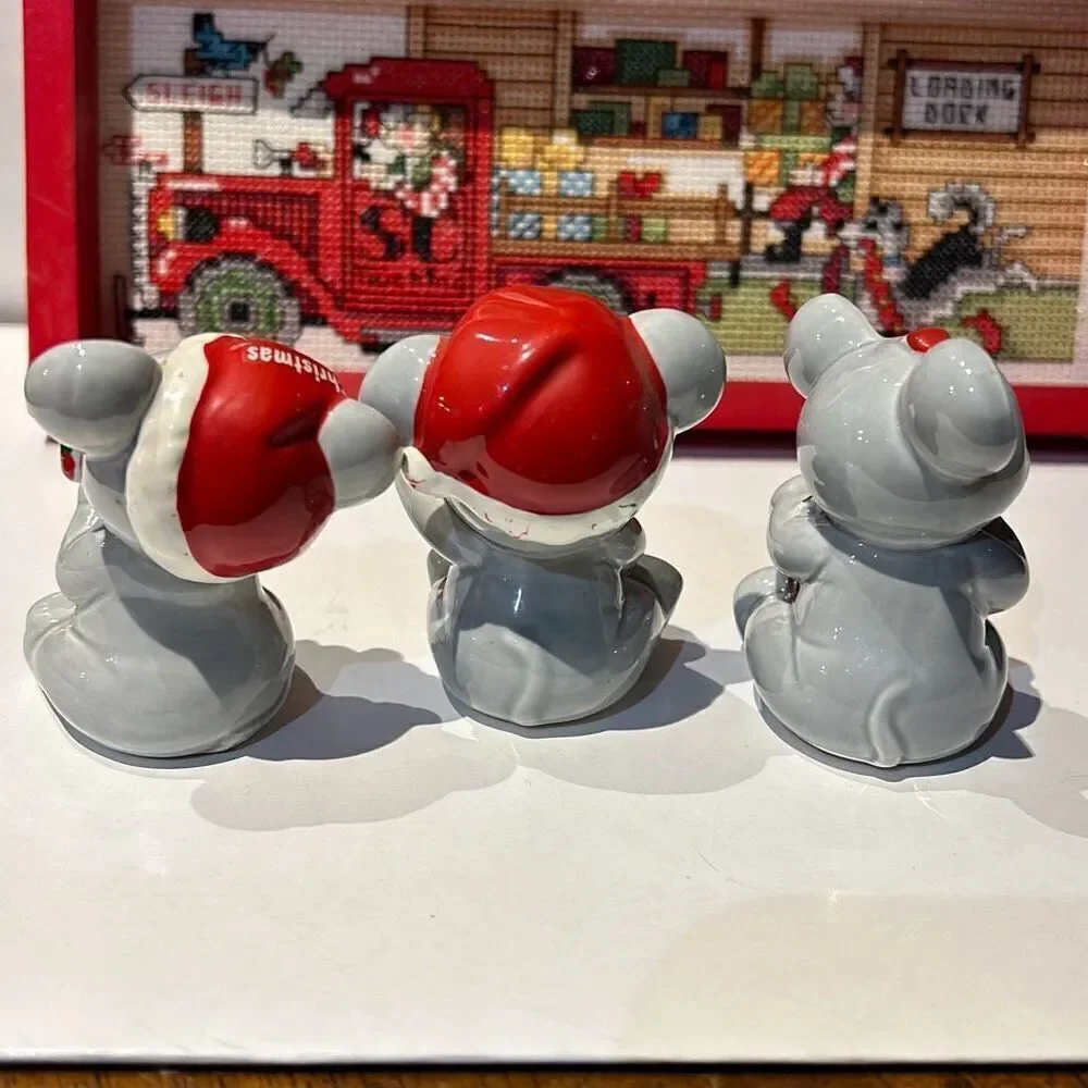 Russ Berrie Vintage Christmas Mouse Mice Set of 3
